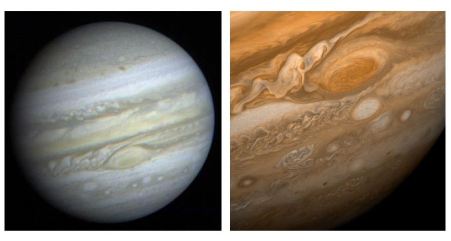 Voyager 1 Aufnahmen von Jupiter, Detail Roter Fleck