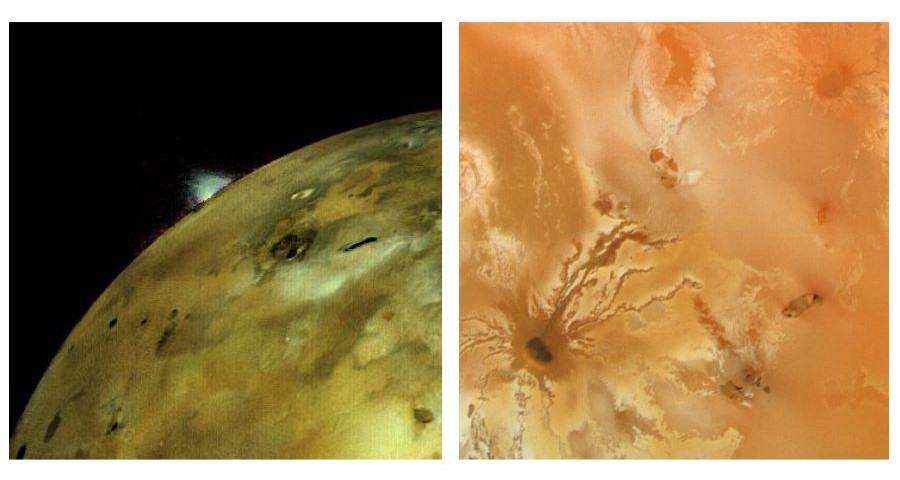 Voyager 1 Aufnahmen von aktiven Vulkanen auf dem Jupiermond Io