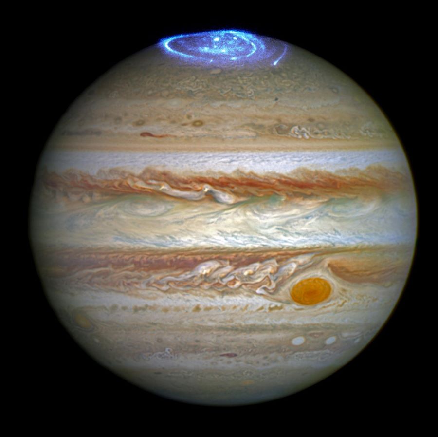 Hubble Aufnahme: Jupiter mit starker Aurora-Aktivität am Nordpol