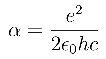 Feinstrukturkonstante, Gleichung zur Herleitung aus Naturkonstanten