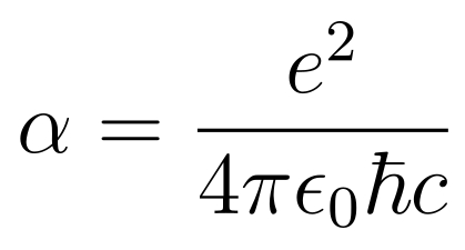 Feinstrukturkonstante, Gleichung mit hquer